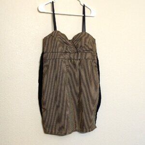 Volcom Womens Artsy Striped Strapless Mini Dress With Black Side Panels Size S